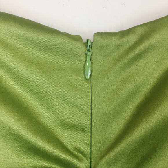 Monroe & Main | Green Stretch Satin Dress - Picture 5 of 5